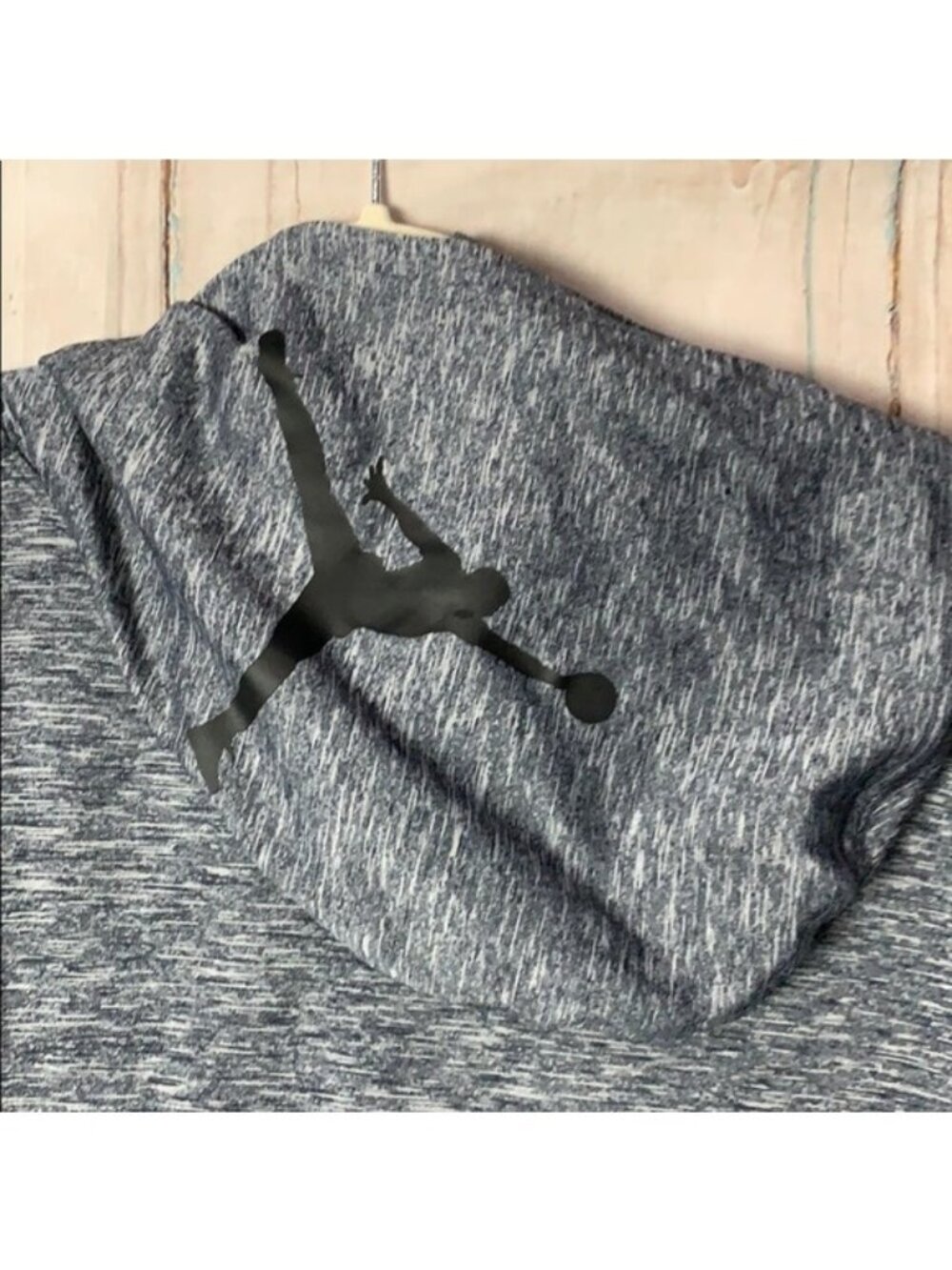 Air Jordan Boys Large Gray Dri-FIT Pullover Hoodie With Logo & Long Sleeves
